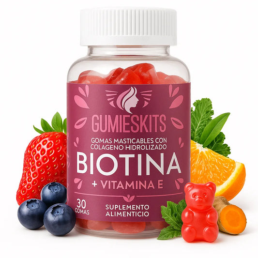 GUMIESKITS Biotina+ 60 Gomitas para Fortalecer el Cabello